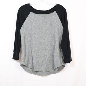 Mossimo Black and Gray Raglan Tee Sz L